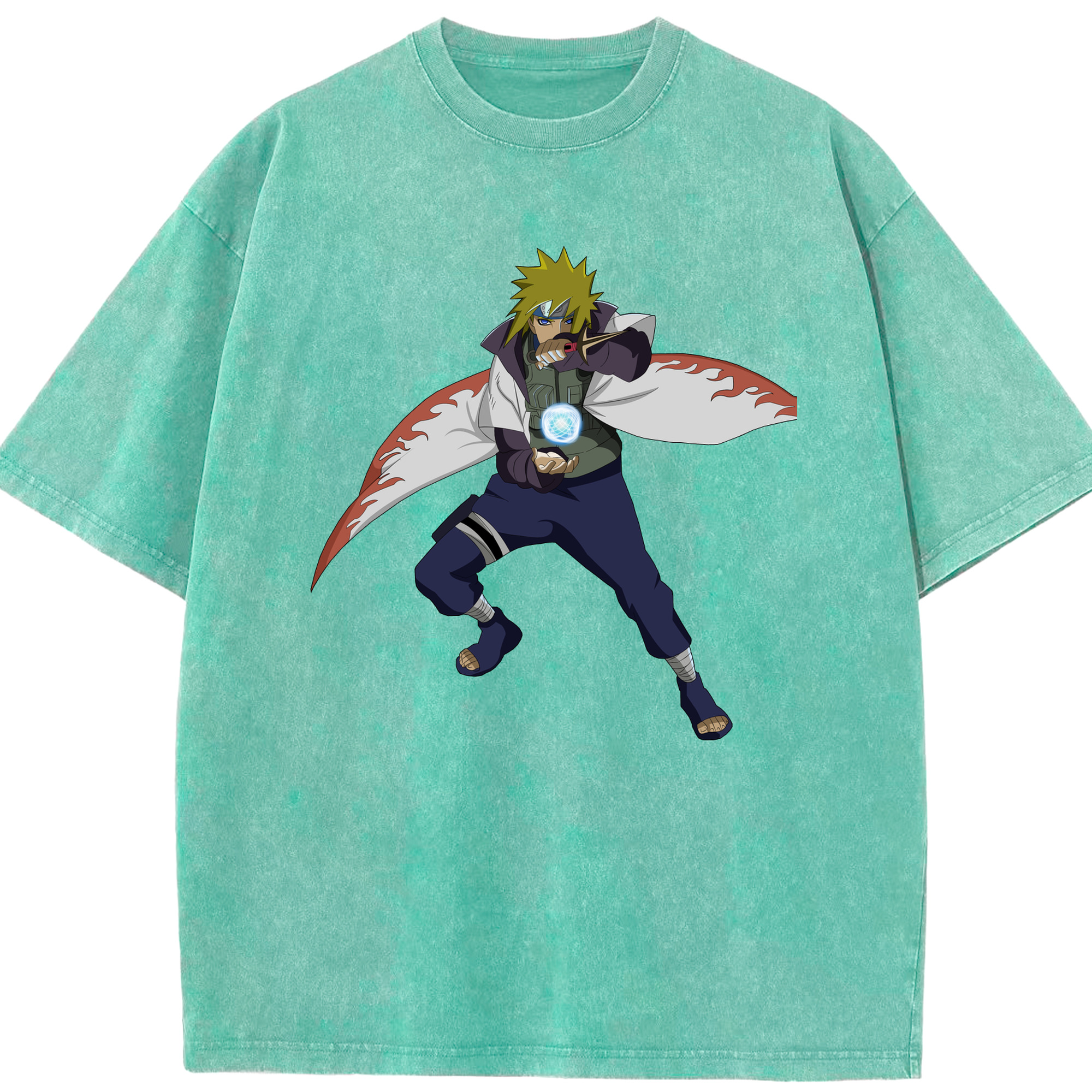 （画像用） NARUTO -ナルト- 波風 ミナト Namikaze Minato 綿100% ヴィンテージ風 半袖Tシャツ（フロントプリント）